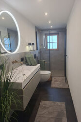 Badezimmer der Ferienwohnung I - Urlaub in Bayern